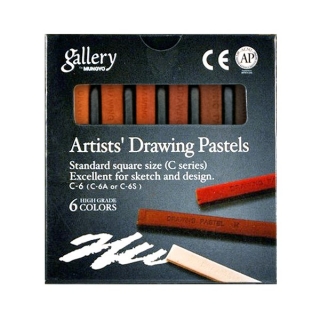 Пастель сухая художественная Земляные тона Mungyo GALLERY Drawing, квадратная, набор 6 цветов