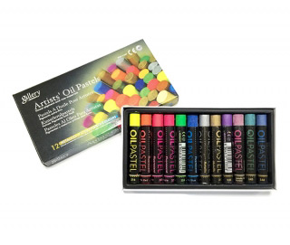 Масляная пастель MUNGYO Gallery круглая, 12 цв, 6 флуоресцентных, 6 металлик, MGMOP12MF/3853