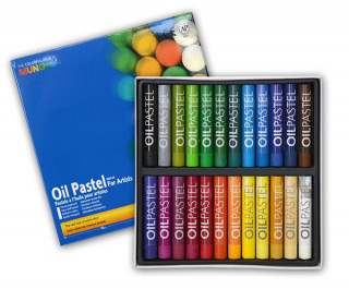 Масляная пастель MUNGYO Oil Pastel художественная, круглая, набор из 24 цветов, MGMOP24/3051
