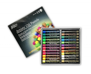 Масляная пастель MUNGYO Gallery круглая, 24 цв, 12 флуоресцентных, 12 металлик, MGMOP24MF/3877