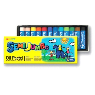 Набор масляной пастели для начинающих "Semi Jumbo" MUNGYO, 12 цветов, в желтой картонной коробке