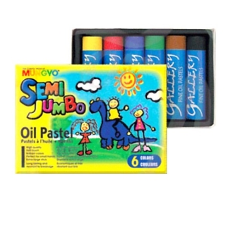 Набор масляной пастели для начинающих "Semi Jumbo" MUNGYO, 6 цветов, в желтой картонной коробке