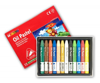 Пастель масляная для начинающих MUNGYO Oil Triangular 12 цветов трехгранная, MGMOPT12/5109