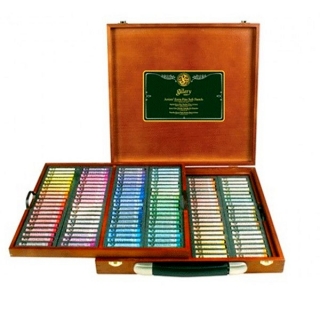 Пастель сухая мягкая профессиональная Extra Fine Soft Gallery MUNGYO, 160 цветов, круглая, в деревянной шкатулке