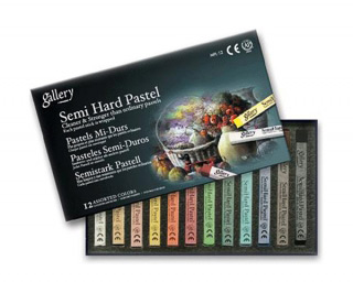 Пастель сухая профессиональная полутвердая 12 цветов MUNGYO Gallery Semi Hard, MGMPL12/0017