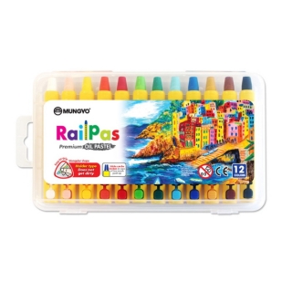 Набор масляной пастели Mungyo RailPas 12 цв., в пластиковом чемоданчике