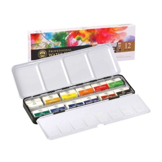 Набор профессиональной акварели Mungyo GALLERY, большие кюветы, 12 цветов