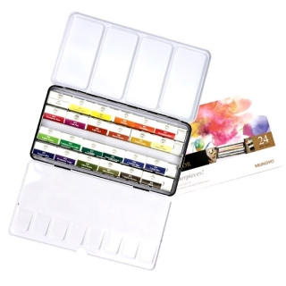 Набор профессиональной акварели Mungyo GALLERY, большие кюветы, 24 цвета