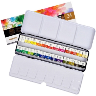 Набор профессиональной акварели Mungyo GALLERY, малые кюветы, 24 цвета