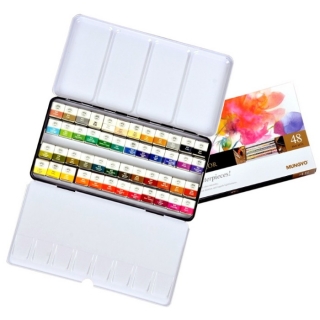 Набор профессиональной акварели Mungyo GALLERY, малые кюветы, 48 цветов