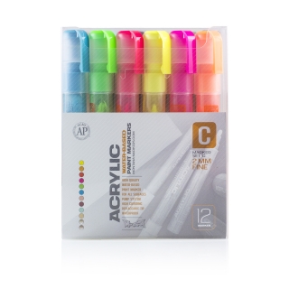 Набор акриловых маркеров Montana Acrylic fine 2mm Основные цвета C 12 шт