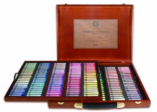 Пастель сухая мягкая профессиональная Extra Fine Soft Gallery MUNGYO, 200 цветов, круглая, в деревянной шкатулке