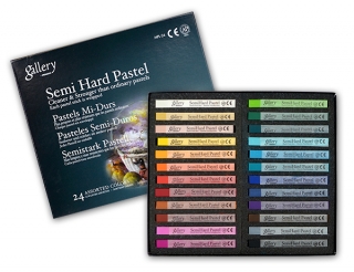 Пастель сухая профессиональная полутвердая 24 цвета MUNGYO Gallery Semi Hard, MGMPL24/0024