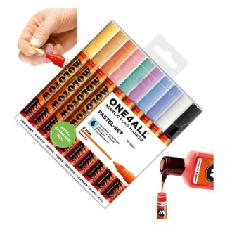 Набор акриловых маркеров Molotow 127HS Pastel-Set для декора и рисования, 10 цв., 2 мм