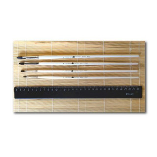 Кисти белка плоские НЕВСКАЯ ПАЛИТРА, длинная ручка