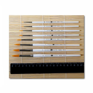 Универсальные кисти синтетика круглые НЕВСКАЯ ПАЛИТРА, короткая ручка, в ассорт.