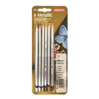 Набор акварельных карандашей Derwent Metallic Traditional, 6 цветов металлик