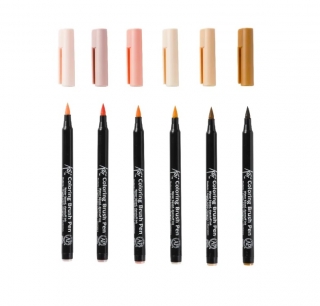 Набор акварельных маркеров для рисования манги "Оттенки кожи" Koi Manga Sakura, 6 цв