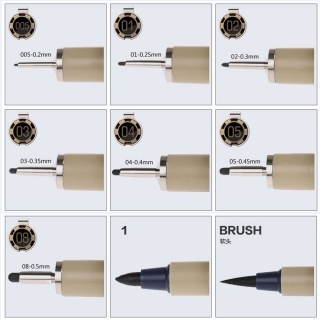 Набор капиллярных ручек-линеров Sakura Pigma Micron черные 6 шт от 0.2мм до 0.5мм