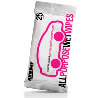 Салфетки влажные для ухода за интерьером автомобиля 25 шт. Runway