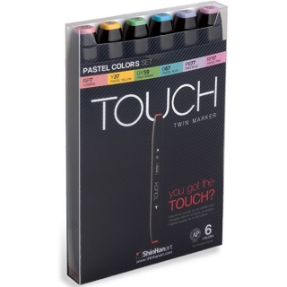 Набор маркеров для скетчинга Touch Twin ShinHanart, 6 цветов, пастельные тона