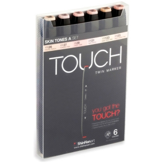 Набор маркеров для скетчинга Touch Twin ShinHanart, 6 цветов, телесные тона