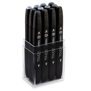 Набор маркеров для скетчинга Touch Twin ShinHanart, 12 цветов, сине-зеленые тона