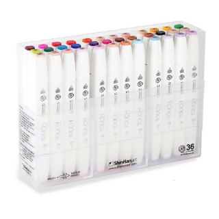 Набор двусторонних маркеров с кистью Touch Brush ShinHanart, 36 цветов