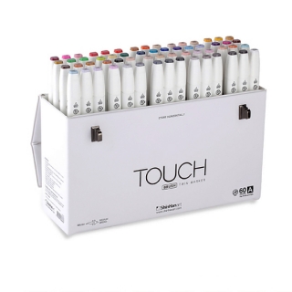 Набор двусторонних маркеров с кистью Touch Brush ShinHanart, 60 цветов (A)