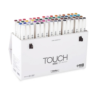 Набор двусторонних маркеров с кистью Touch Brush ShinHanart, 60 цветов (B)