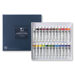 Набор акварельных красок в тубах Water Color Pro ShinHanartt, 24 цвета по 7,5 мл
