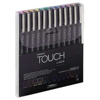 Набор цветных капиллярных ручек – линеров Touch Liner ShinHanart, 12 цветов, 0.1мм