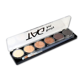 Набор профессиональных красок для аквагрима Тон кожи TAG, 6x10г, 2 кисти