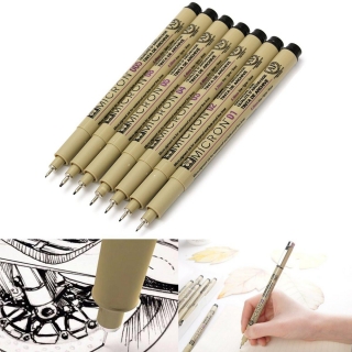 Набор капиллярных ручек-линеров Sakura Pigma Micron черные 6 шт от 0.2мм до 0.5мм