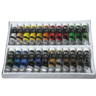 Краски акриловые художественные Classic Brauberg Art, набор 24 цвета по 12 мл, в тубах