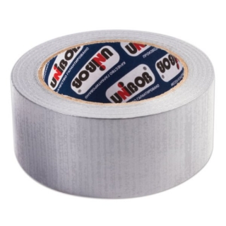 Клейкая лента армированная Unibob, на тканевой основе, 48мм х 25м, серая
