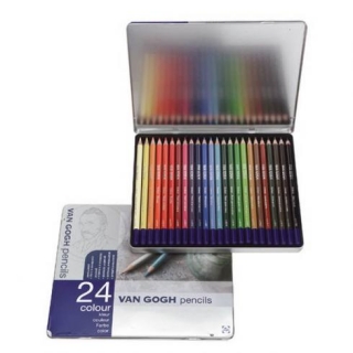 Набор цветных карандашей для рисования Van Gogh Royal Talens 24 шт. в металлической коробке