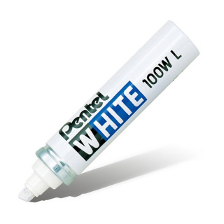 Маркер белый перманентный Pentel White со скошенным наконечником 5,5 - 6,5 мм