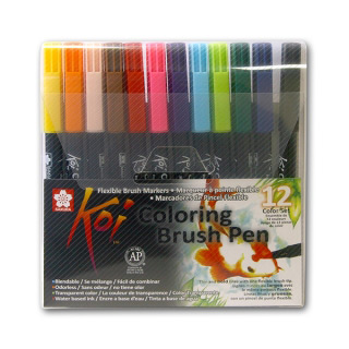 Набор акварельных маркеров-кистей Sakura Koi 12 цветов