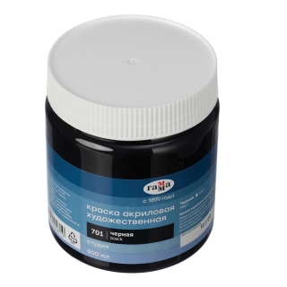 Краска акриловая художественная Гамма "Студия", 500мл, банка, черная