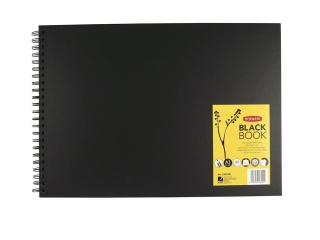 Блокнот Derwent Black Book 200г/кв.м 29.7*42см 40л, черная бумага, пейзаж