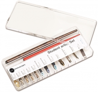 Набор для каллиграфии Manuscript Student Art (11 перьев, 2 держателя и магнит) в пластиковом пенале