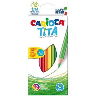 Карандаши пластиковые Carioca "Tita", 12цв., заточен., картон, европодвес