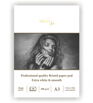 Альбом SM-LT Art Bristol pad 308г/м2 A3 10 листов склейка по короткой стороне