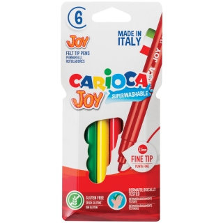 Фломастеры Carioca "Joy", 6 цветов, смываемые