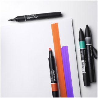 Набор художественных маркеров Winsor&Newton "Pro", двухсторонние 2мм/7мм, 24 цвета, в пенале