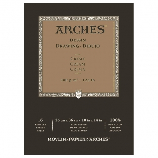 Блок для графики Arches Traditionnel 200г/кв.м 26*36см 16листов Среднее зерно склейка по 1 стороне