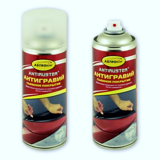 Антигравий съемный Астрохим, прозрачный / черный, аэрозоль 520 мл