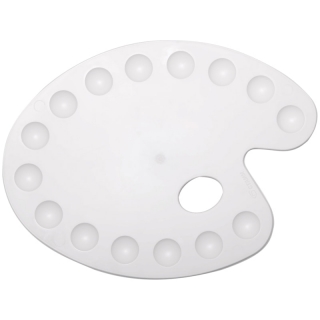 Овальная палитра СТАММ для смешивания красок, 15 ячеек, полистирол