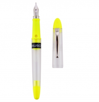 Ручка перьевая Manuscript Clarity Hand Lettering прозрачный корпус с желтыми вставками + 2 черных картриджа в блистере